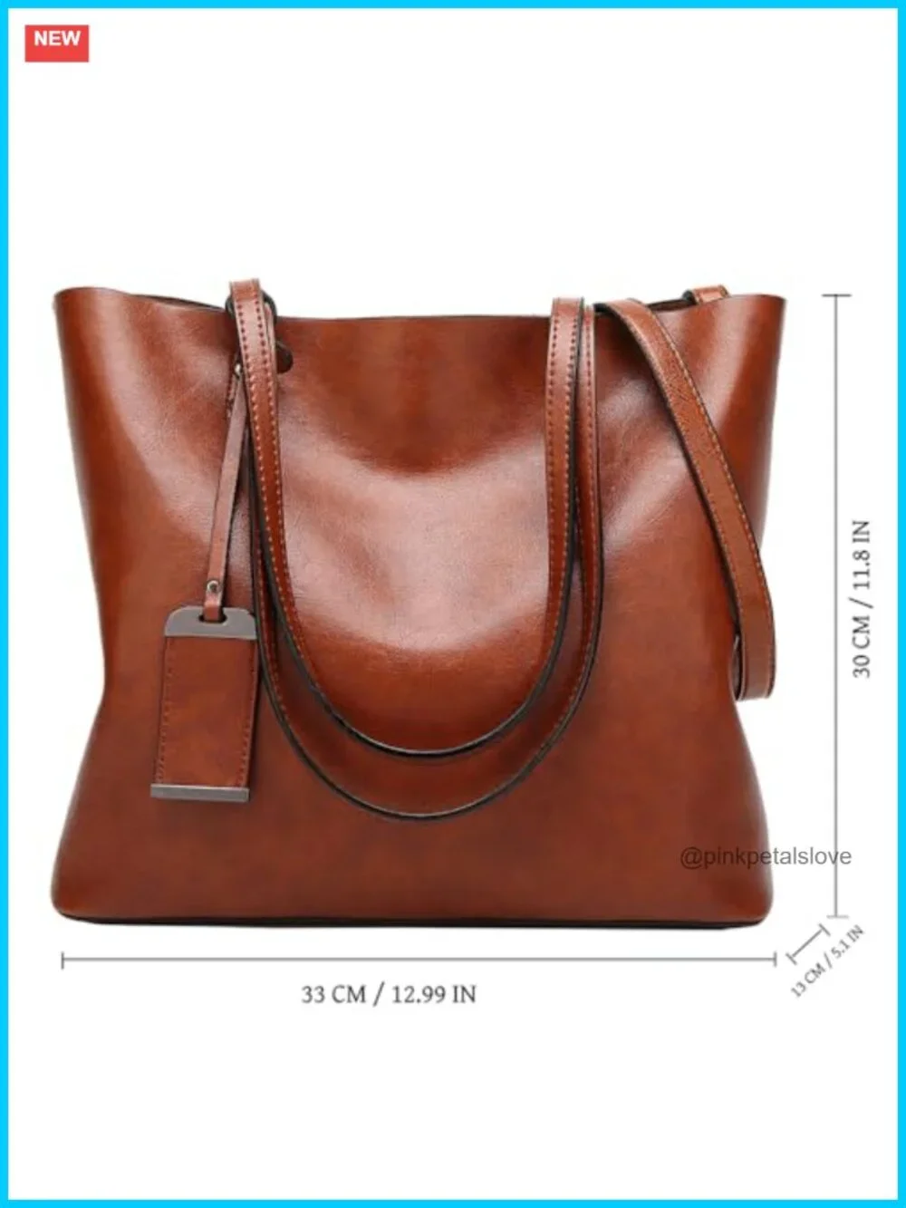 Women Greased Leather Top Handle Satchel Handbag Shoulder Bag Messenger Tote